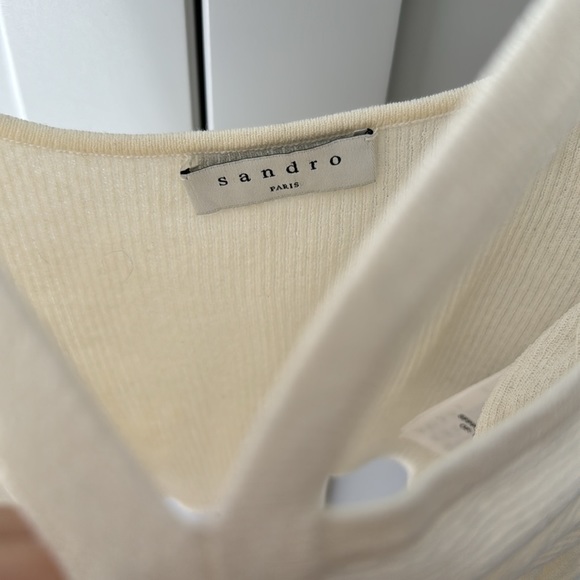 Sandro Calypso Knit Ruched Crop Top size 0 - Picture 6 of 6